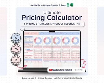 Product Price List Template Google Sheets Excel Small Business Pricing Calculator Profit Guide Margin Spreadsheet Financial Planner