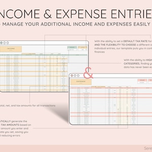 Income & Expense Entries - Easily Record Transactions and Monitor Finances. Stay in Control of Your Etsy Business Financials with Effortless Tracking.