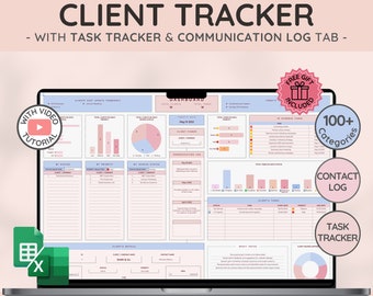 Feuille de calcul du planificateur d'affaires Client & Task Tracker | Journal des communications et outil de suivi des prospects pour la gestion des clients | Feuilles de calcul Google