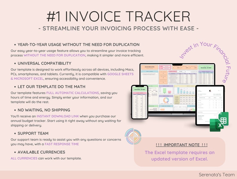 Elevate your invoicing, payment tracking, and client management capabilities with the top-notch Invoice Tracker template.
