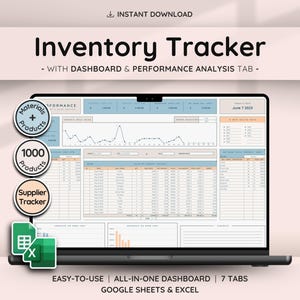 Small Business Inventory Management & Tracker | Materials Products Inventory | ETSY Seller Business Spreadsheet Template w/ Supplier Tracker