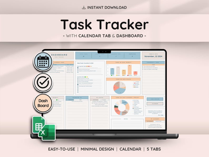 Task Highlights Productivity Planner Google Sheets Task Tracker Daily Weekly Schedule ...