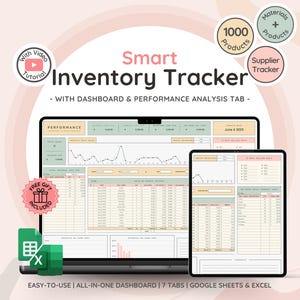 Voorraadtracker en -beheer voor kleine bedrijven | Product- en materiaalinventarissjabloon | Spreadsheet voor wederverkopers | Boekhoudsjabloon