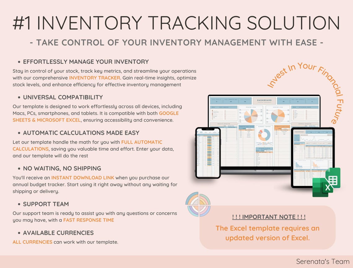 Small Business Inventory Management Tracker Google Sheets Excel Product ...