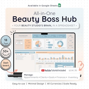 Nail Tech Beauty Business Template Google Sheets Salon Client Tracker Sales Inventory Invoice Bookkeeping Profit Loss Appointment Plan