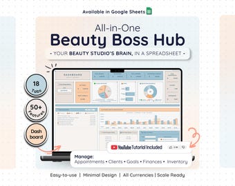 Nail Tech Beauty Business Template Google Sheets Salon Client Tracker Sales Inventory Invoice Bookkeeping Profit Loss Appointment Plan