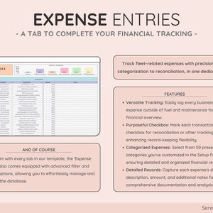 Vehicle & Mileage Tracker Log with Expenses, Fuel, Maintenance Tracker, and Mileage Calculator Business Spreadsheet for Google Sheets image 8