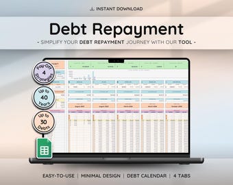 Debt Payoff Tracker Spreadsheet Google Sheets Snowball Avalanche Calculator Credit Card Student Loan Mortgage Planner Financial Budget