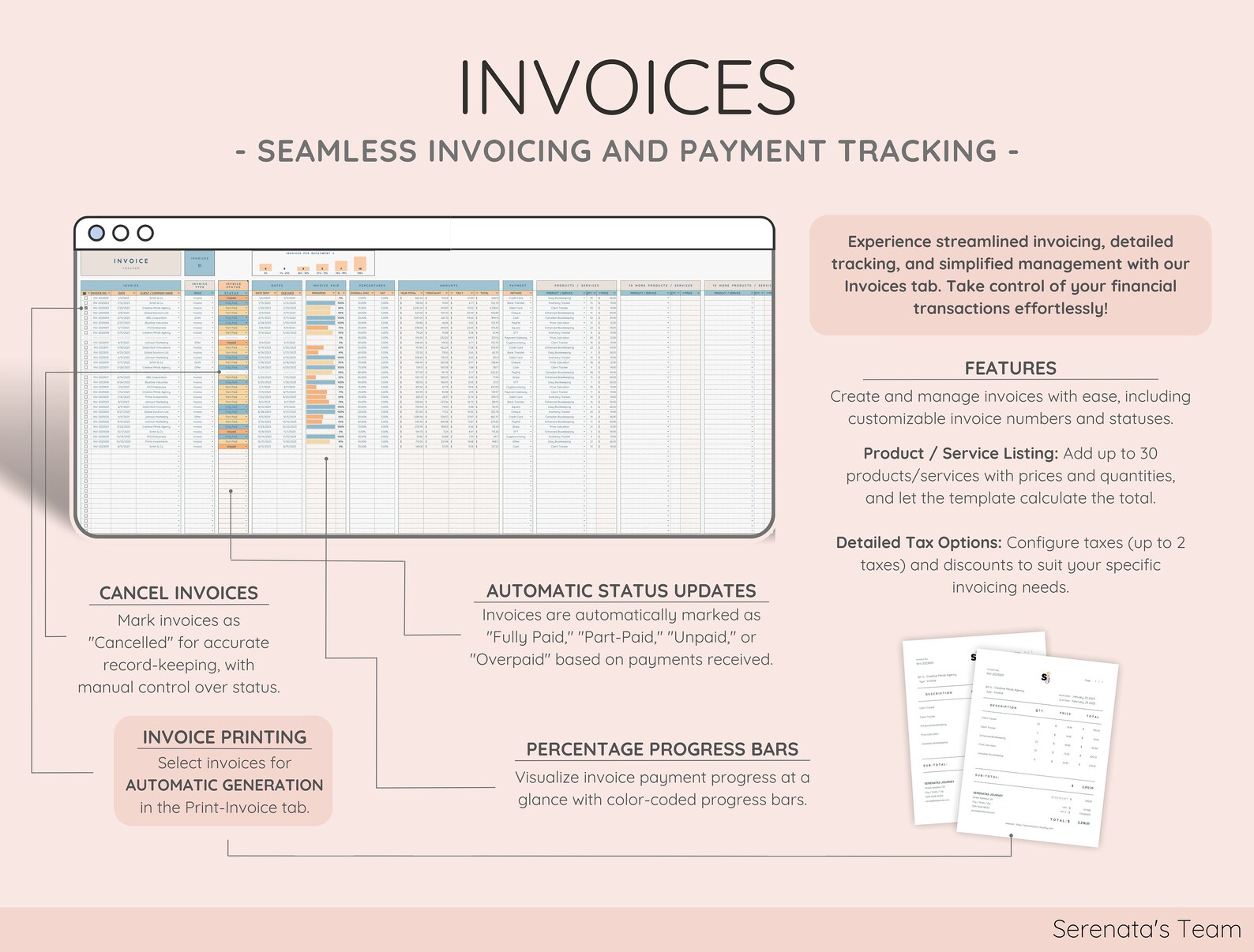 Client Invoice Payment Tracker Google Sheets Excel Billing Template ...