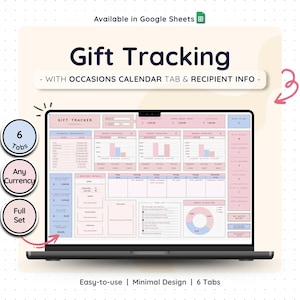 Holiday Gift Tracker Google Sheets Christmas Budget Planner Birthday Gift List Shopping Organizer Spreadsheet Template Event Planner