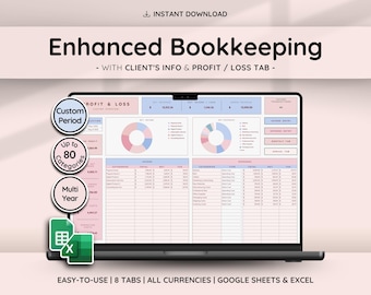 Bookkeeping & Accounting Template for Small Businesses with Profit - Revenue Tracker | Google Sheet Business Spreadsheet