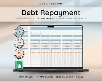 Pianificatore per liberarsi dai debiti Fogli Google Monitoraggio dei pagamenti Calcolatore di prestiti e mutui con carta di credito Metodo a valanga Foglio di calcolo per il budget finanziario