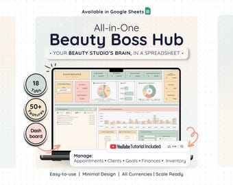 Friseur-Planer, Kalkulationstabelle, Google Sheets, Kosmetik, Geschäft, Kunden-Manager, Terminplaner, Bestandsaufnahme, Bestellung, Rechnung, Buchhaltung