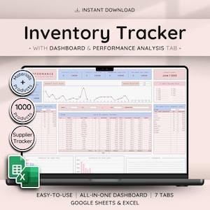 Product & Materials Inventory Template for Tracking and Management | Stock Tracker | Small Business and Reseller Spreadsheet