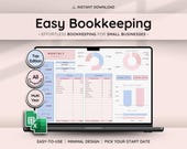 Simple Bookkeeping Google Sheets Excel Small Business Income Expense Tracker Accounting Template Profit Loss Revenue Tax Budget Plan