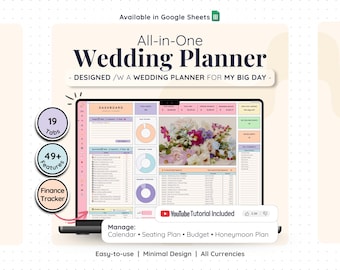 Hochzeitsbudgetplaner Google Sheets Gästeliste Tracker Flitterwochen Sitzplan Timeline Spreadsheet Template Event Veranstalter