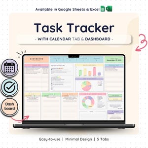 Task Management Spreadsheet Google Sheets Daily Checklist Weekly Planner Productivity Dashboard To Do List Template Project Tracker