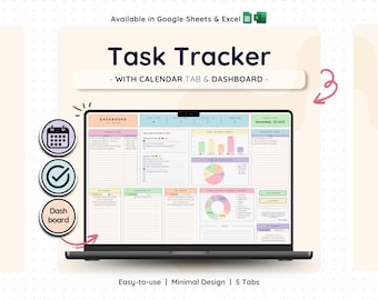 Task Management Spreadsheet Google Sheets Daily Checklist Weekly Planner Productivity Dashboard To Do List Template Project Tracker