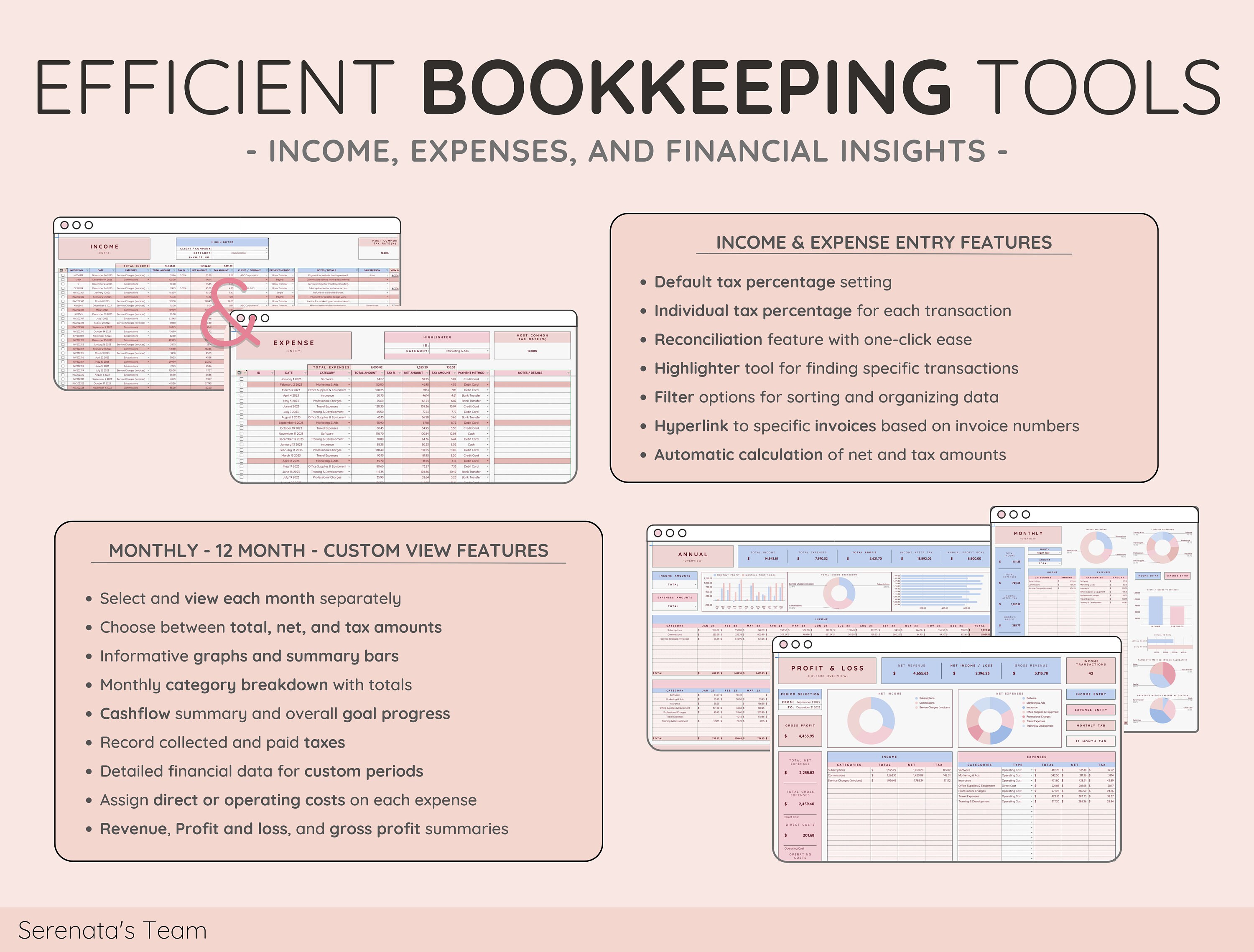 Small Business CRM Dashboard Bookkeeping Tracker W/ Task & Invoice ...