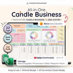 Candle Making Business Template Google Sheets Excel Wax Calculator Production Tracker Inventory Bookkeeping Invoice Small Business