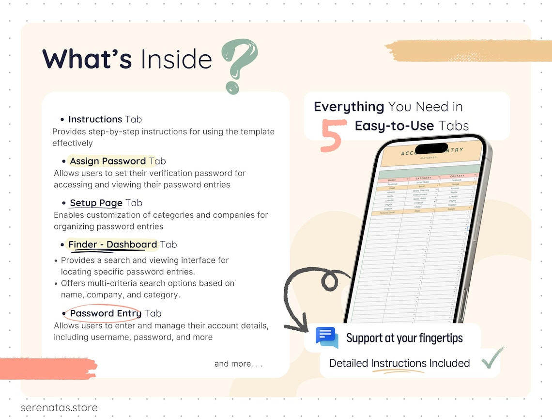 Digital Password Log Spreadsheet Google Sheets Account Tracker Secure ...