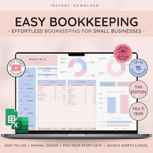 Bokföring för småföretag Kalkylblad Excel Google Sheets Vinst Förlustmall Redovisningsreskontra Inkomst Utgift Intäktsspårning Skatt