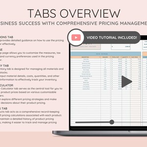 Comprehensive pricing management for business success. Discover the Setup, Instructions, Inventory, Price Calculator, and Products tabs, each equipped with efficient tools and features for optimal pricing management.