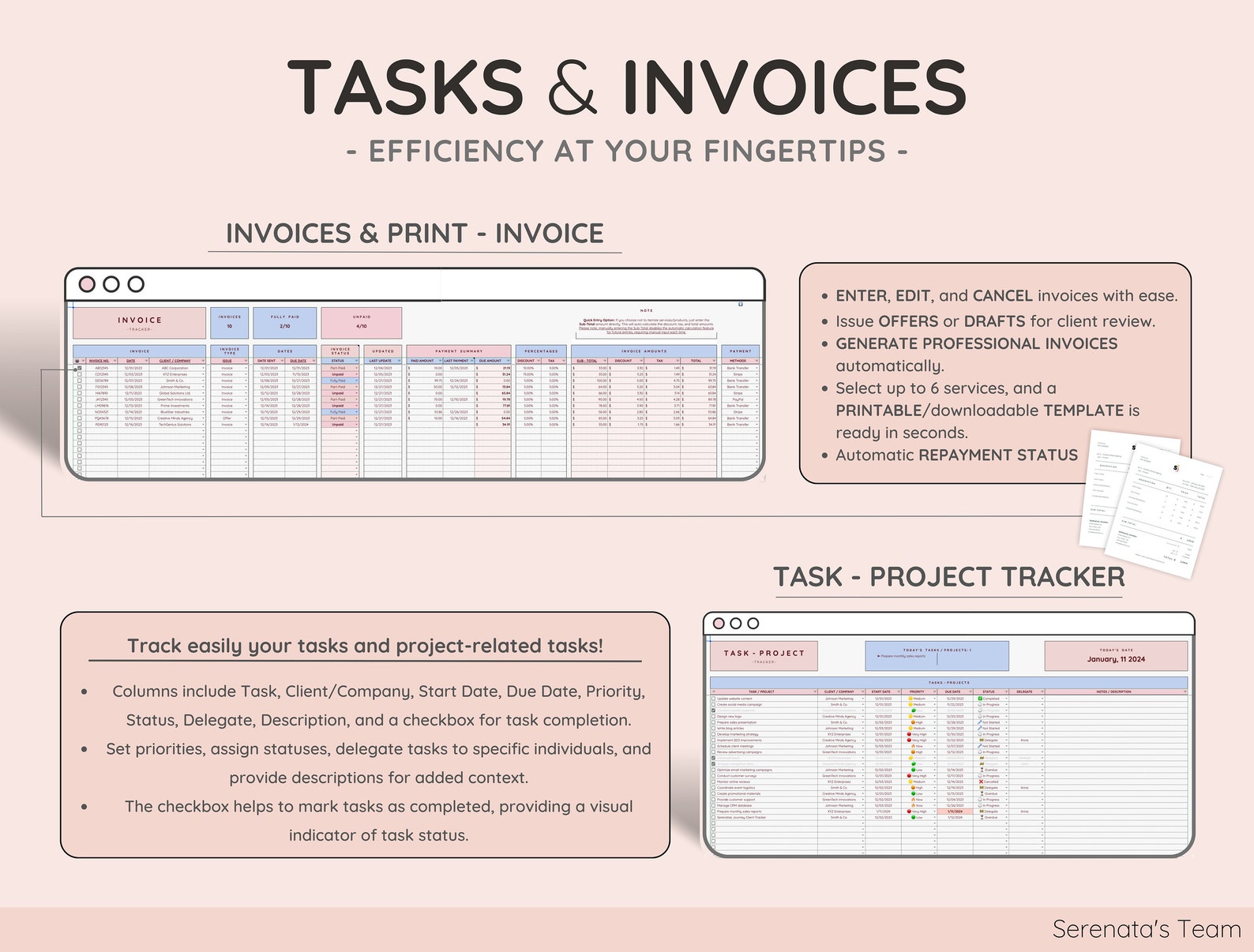 Freelancer Business Planner Google Sheets Excel CRM Client Tracker ...