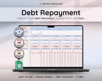 Debt Snowball Calculator Google Sheets Avalanche Tracker Credit Card Student Loan Payoff Planner Financial Spreadsheet Budget Debt Free
