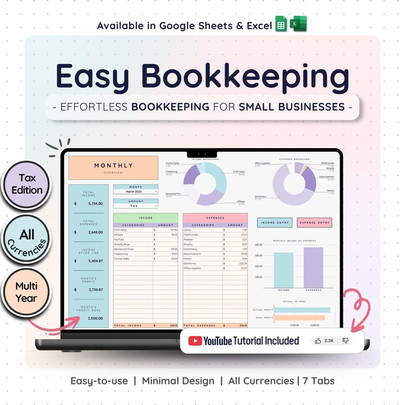 Rainbow Bookkeeping - Etsy