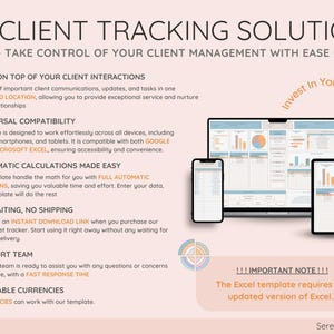Client & Task Tracker Small Business Spreadsheet Template for Client ...