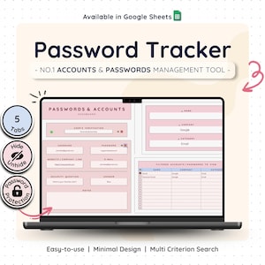 Gerenciador de Senhas para Planilhas Google – Planilha Segura para Controle de Senhas | Pinky Color