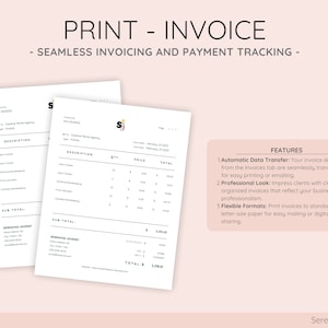 Automate invoice generation effortlessly with fully customizable templates that include your business details, product listings, and professional branding in the Print-Invoice Generator tab.
