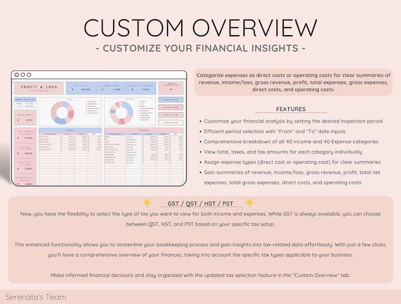 Bookkeeping Template for Canadian Tax Laws for Small Business