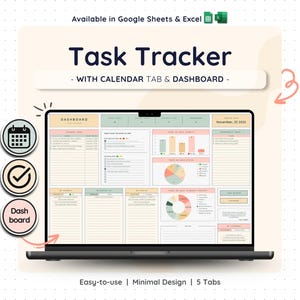 To Do List Task Tracker Google Sheets Daily Weekly Monthly Planner Productivity Tool Checklist Template Project Management Digital