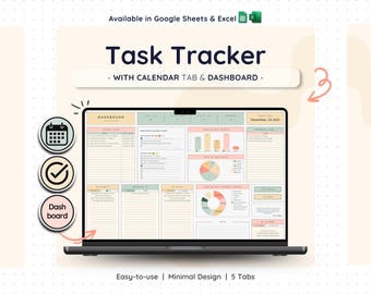 To Do Liste Aufgabentracker Google Sheets Täglicher Wochenplan Monatsplaner Produktivitäts-Tool Checklist Vorlage Projekt-Planung Digital