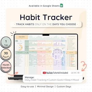 日々の習慣トラッカー（Googleスプレッドシート）、週間目標プランナー、月間ルーティンテンプレート、生産性ダッシュボード、デジタル時間管理プランナー