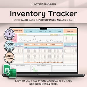 Inventory Management & Tracker for Materials and Products Inventory Template | Small Business Spreadsheet Template w/ Order Tracker
