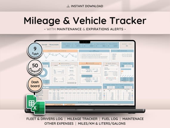 Car Mileage Log Google Sheets Excel Vehicle Fleet Tracker Fuel Cost Maintenance Schedule Business Trip Spreadsheet Expense Calculator