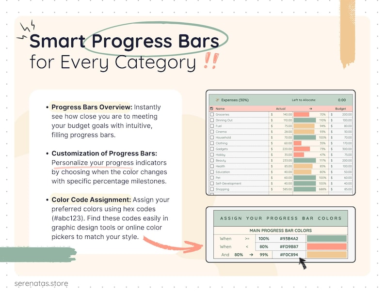 Easy Budget Tracker - Google Sheets - Excel | Monthly, Weekly, Paycheck ...