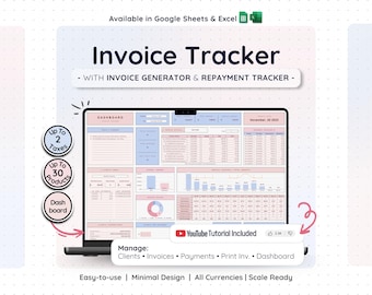 Small Business Invoice Template Google Sheets Excel Payment Tracker Client Billing Manager Receipt Dashboard Order Spreadsheet Plan