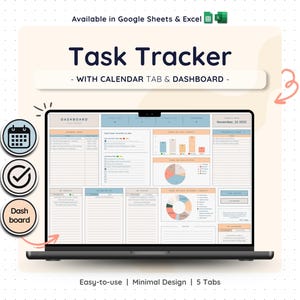 Productivity Planner Google Sheets Task Tracker Daily Weekly Schedule To Do Checklist Template Assignment Manager Digital Project Tool
