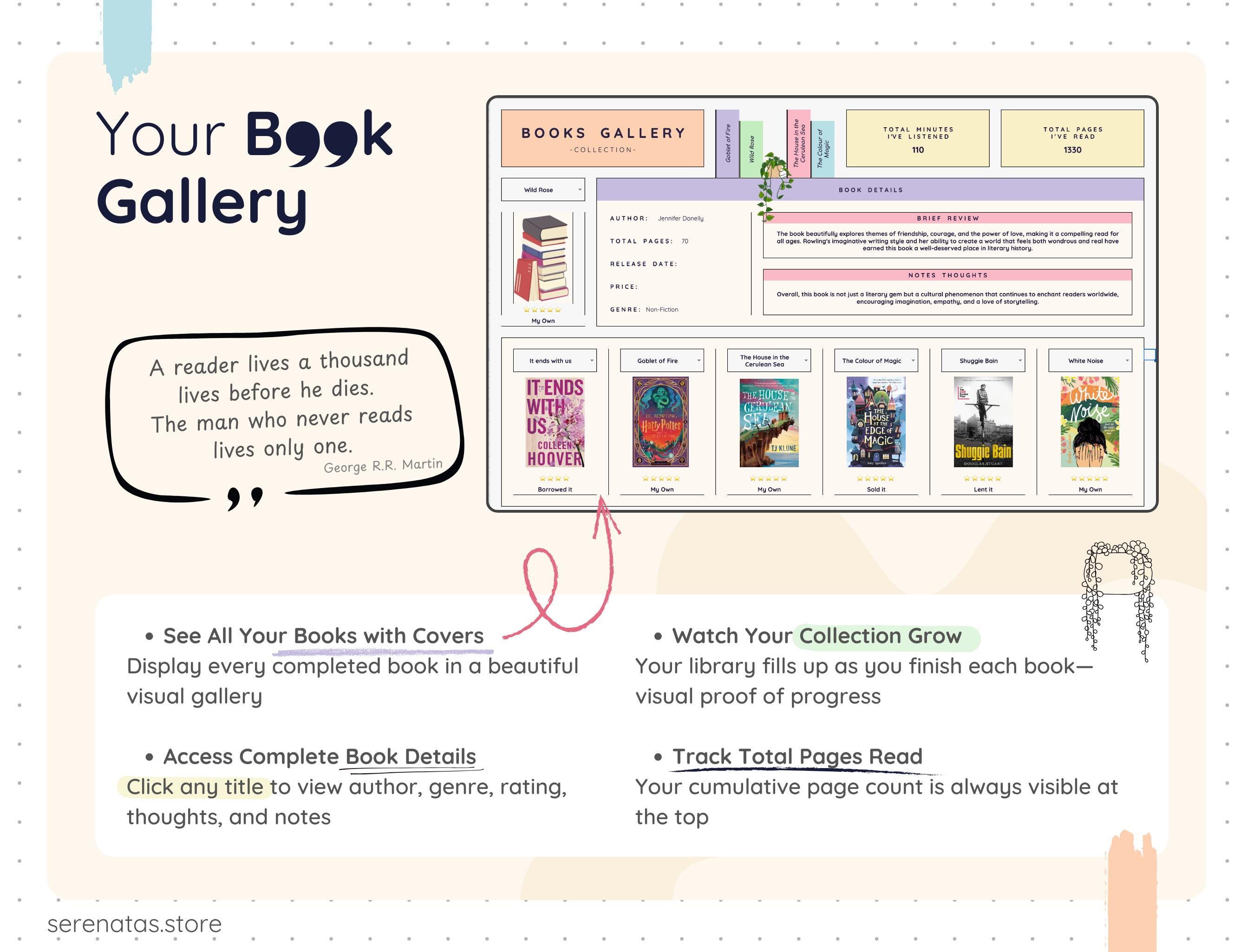 Reading Journal Spreadsheet Google Sheets Excel Book Tracker Template ...
