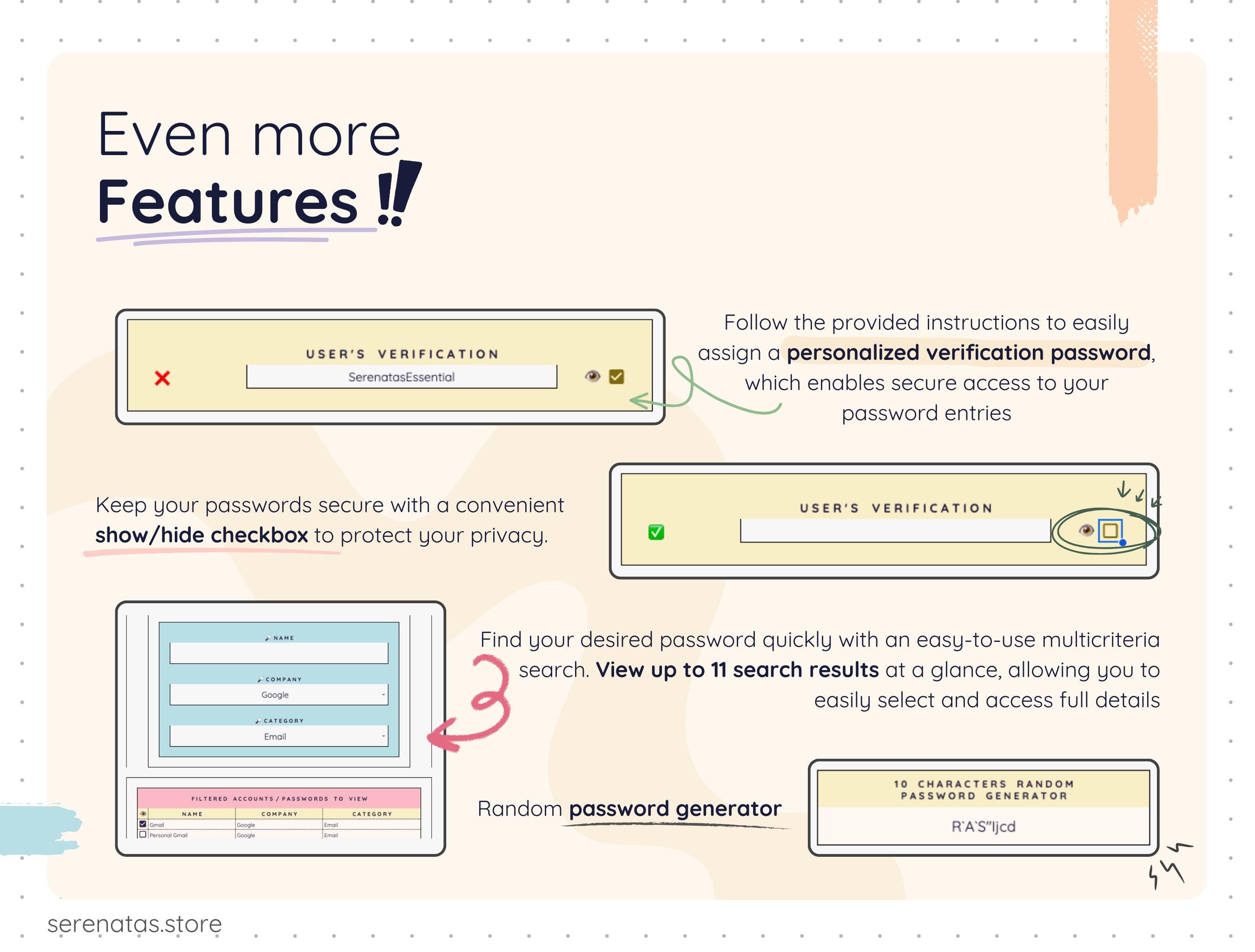 Secure Password Organizer Google Sheets Login Tracker Account Manager ...