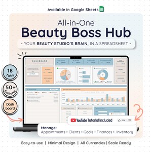 Nail Tech Beauty Business Template Google Sheets Salon Client Tracker Sales Inventory Invoice Bookkeeping Profit Loss Appointment Plan