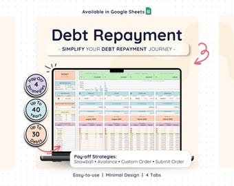 Schuldafbetalingstracker Spreadsheet Google Spreadsheets Sneeuwballawinecalculator Creditcard Studielening Hypotheekplanner Financieel budget