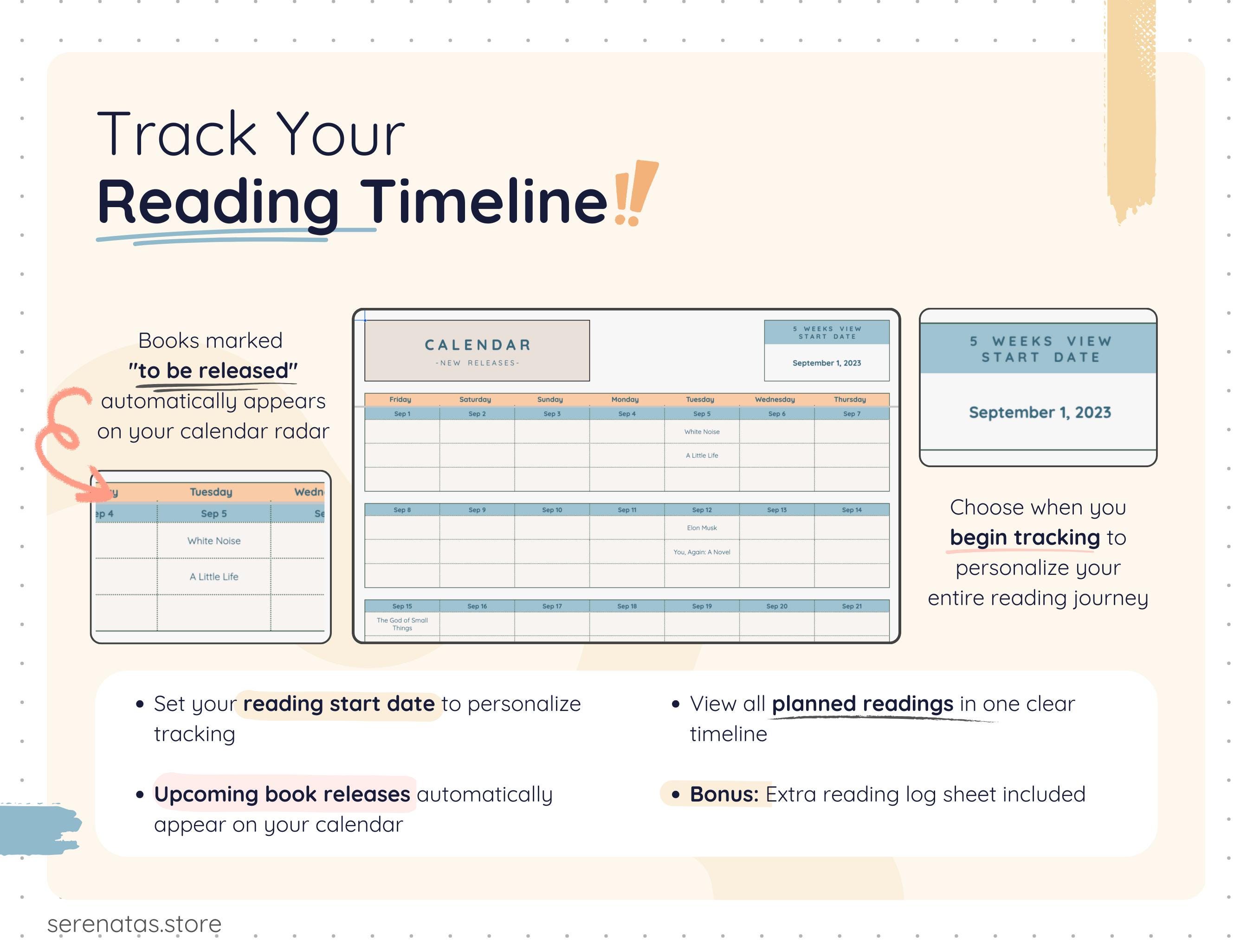 Digital Book Tracker Google Sheets Excel Reading Log Journal ...