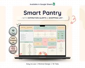 Pantry Inventory Tracker Google Sheets Grocery List Spreadsheet Kitchen Organization Template Food Storage Expiry Date Manager Fridge Log