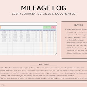 Vehicle & Mileage Tracker Log with Expenses, Fuel, Maintenance Tracker, and Mileage Calculator Business Spreadsheet for Google Sheets image 5