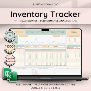 Inventory Tracker & Management for Small Business | Product and Materials Inventory Template | Reseller Spreadsheet | Bookkeeping Template